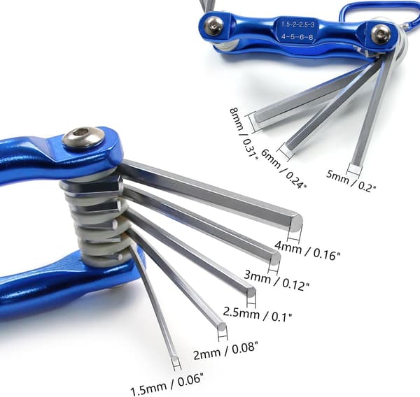 Foldable Hex Key Set 8 Hex Keys Foldable Metric Hex Key Set Hex Screw Repair Tool 1.5-8 mm