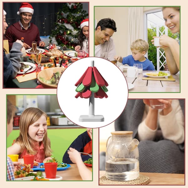 Coasters Silicone Coasters Tree Shaped Coasters Insulated Coasters Washable Christmas Table Mats Coffee Coasters Tree Coasters Insulated Coasters