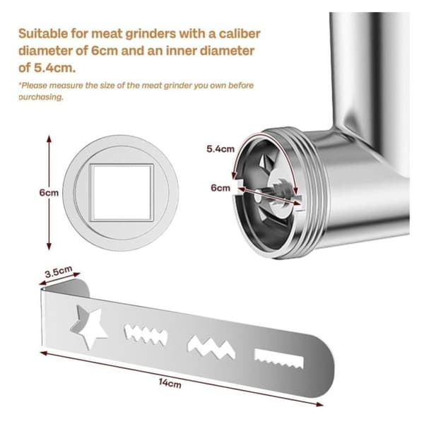 Cookie Cutters in Stainless Steel with 4 Shapes for Kitchenaid Grinders, Cookie Cutters with Connection Ring for Bosch Grinders, Perf