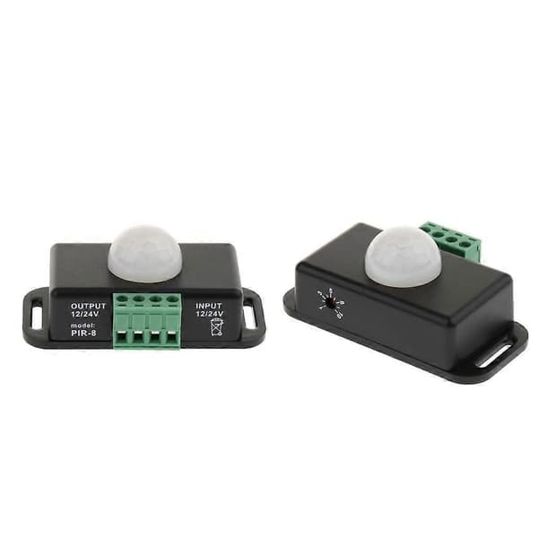2-pakning DC 12V/24V Automatisk Infrarød PIR Bevegelsessensorbryter for LED-lys