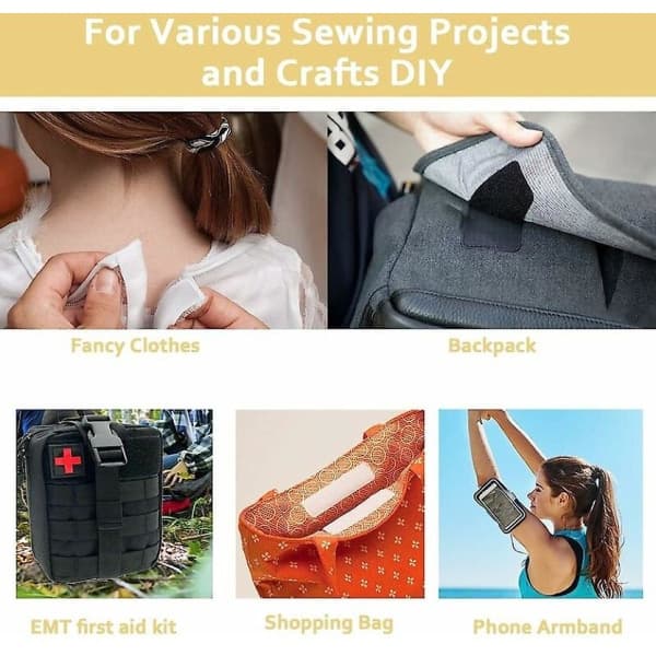 Scratch tape for fabrics and clothes, sew-on hook and loop fastener, non-sticky scratch tape for crafts, DIY and sewing projects