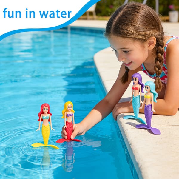 Multigaver til barn til bassenget 5 STK Roterende Havfrue 5 PCS Rotating Mermaid