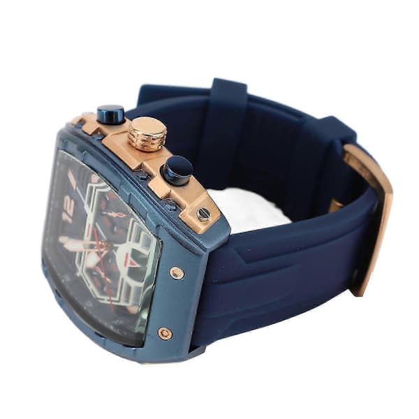 Men's Multifunctional Large Dial Silicone Strap Water Resistant Quartz Watch with Date Luminous Function Casual Business 26s