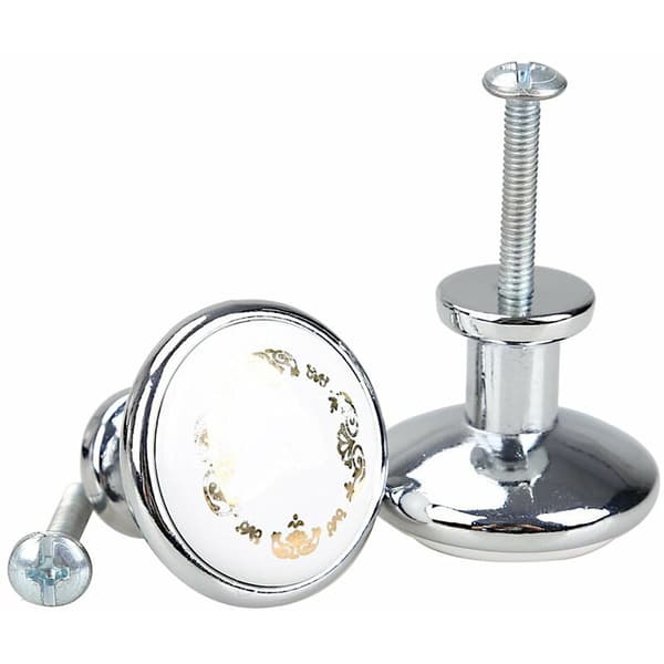 5X Ceramic Wardrobe Drawer Cabinet Pull Handle Knob (Silver)