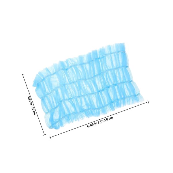 50 stk. engangs-hårbånd i non-woven med elastik til ansigtsvask, spa, makeup og salonbrug, blå strækbare hårbånd