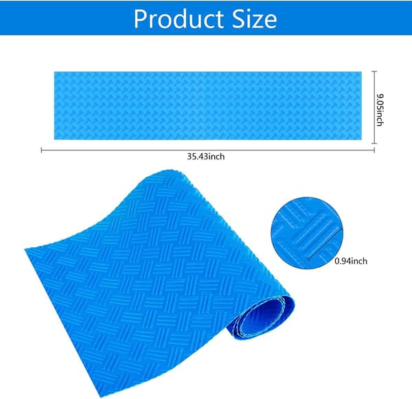 Skridsikker poolstigemåtte pooltrappeplade - medium poolmåtte sikkerhedsforing til poolforing og trappebeskyttelse 9\"x35.4\"/23x90 cm