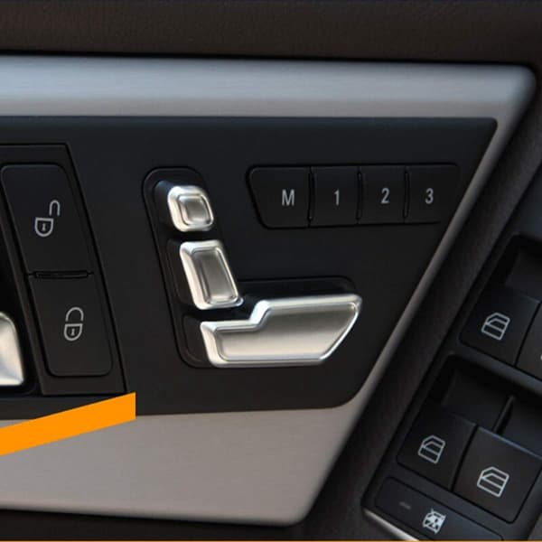 For C E Gla ML Class W212 W218 X166 Silver Chrome Seat Adjust Button Cover Trim