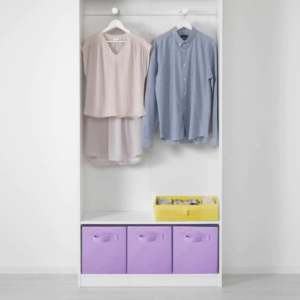 Fabric Storage Box, 2 Pcs Foldable Storage Cube, Cube Shape, Light Purple