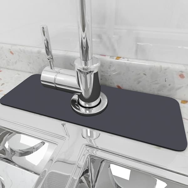 Navy Sink Mat, Quick-Drying Water Absorbent, Waterproof and Mildew Resistant, Kitchen Countertop