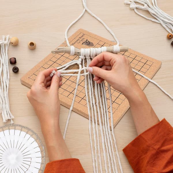 Macrame Board and Pins for Knotting Projects DIY Braiding Board Pins and Ruler for Macrame Crafts