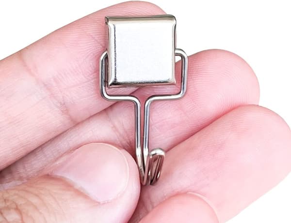16 Pcs Magnetic Hooks 6 kg, Neodymium, Silver - for Refrigerator, Kitchen, Office, Clothes Rack