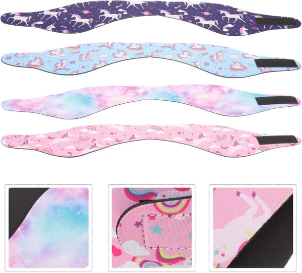 Swimming Headband Waterproof Elastic Ear Protection Printed Headband Comfortable Adjustable Protection