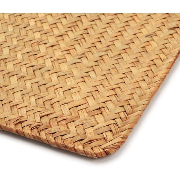 A set of 5 rectangular rattan placemats, 45 x 30 cm, suitable for dining/coffee tables.
