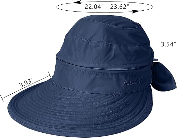Women's Sun Hat with UV Protection, Foldable Wide Brim Sun Visor with Removable Top