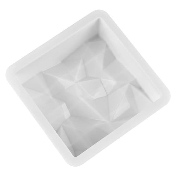 Diamant Firkantet Silikoneform, Bageform, Chokoladeform, Mousseform Vit white