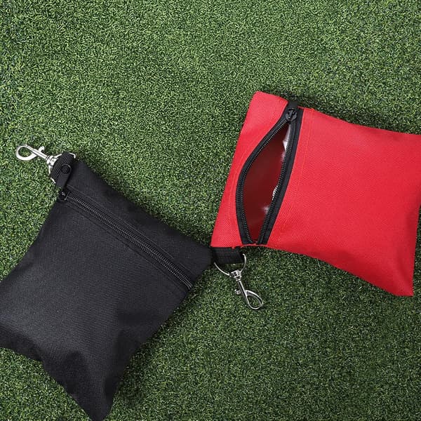 2 stk. Golftaske Lille med Klips Nylon Lynlåsposer til Golf Tees Lynlås på Tasker Tees, Sort, Rød, Mænd Kvinder