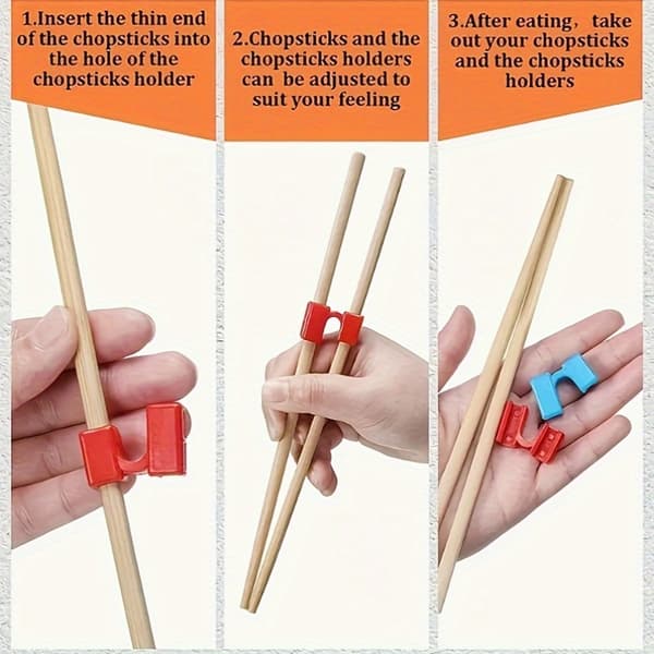 2 Pieces Beginner Chopsticks, Easy Non-Slip Training Utensils for Adult Beginners