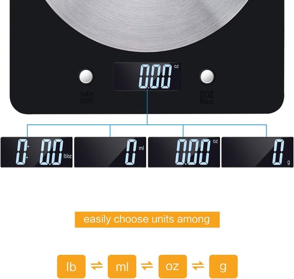 Digital Kitchen Scale, 11lb/5kg Electronic Cooking Scale with LCD Display Stainless Steel Platform Scale Baking & Cooking