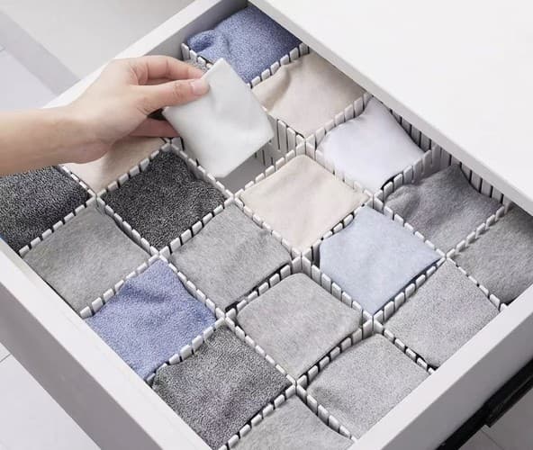 Adjustable Drawer Dividers, 8-Pack, Plastic, Customizable Kitchen Organizer 8-Pack