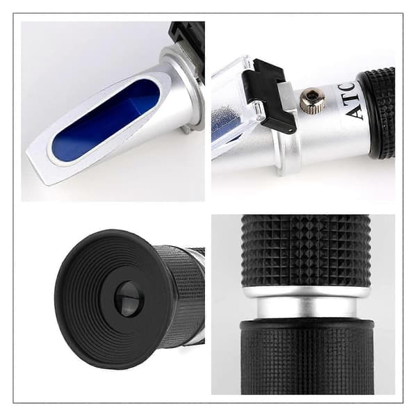 Refractometer White Size 1 Handheld ATC 0-50% Brix Range for Fruit Juice Milk Tea Sugar Meter Test (FMY)