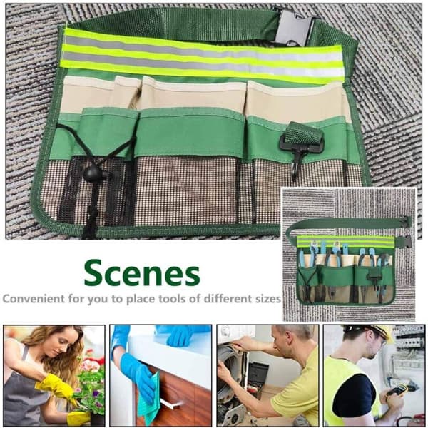 Bærbart haveværktøjsbælte, haveværktøjsbælte, justerbar værktøjstaske til havearbejde