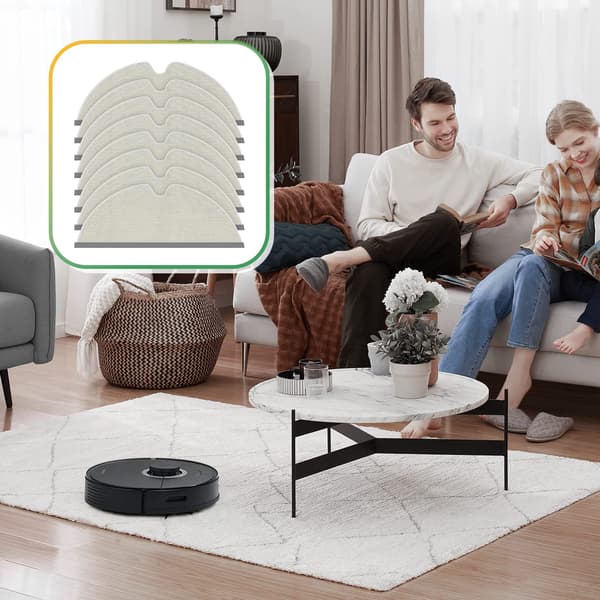 8-pak Q7 erstatningsmopper til Xiaomi Roborock Q7 støvsuger, moppeklude moppetilbehør