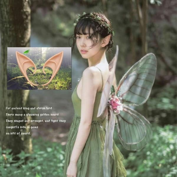 1 par Cosplay älva pixie alvöron Mjuka spetsiga toppar Anime Party