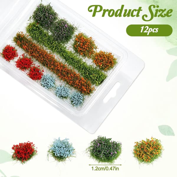 Diorama-rekvisita, miniatyrblomster for statiske gresstuster