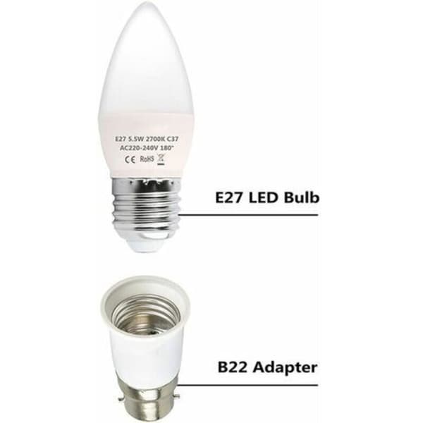 10 Pieces, High Temperature Resistant White PBT Material, B22 Bayonet to E27 Screw Socket Adapter