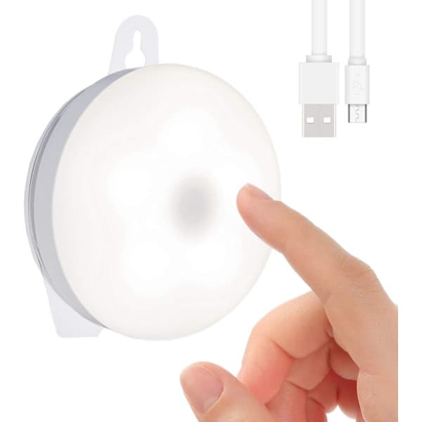 Kids Night Light, Rechargeable Bedside Lamp, Nursing Lamp, Dimmable LED Cabinet/Wardrobe Light, Touch-Sensitive Brightness Memory Lamp