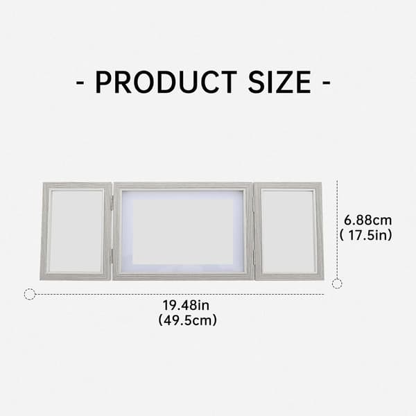 Hinged Photo Frame 3 Openings Picture Frame Natural Wood Grain Foldable Design Convenient