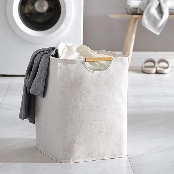 Cotton Laundry Basket - Laundry Bag - Laundry Hamper - with Handles - 30x30x40cm - Durable - High Capacity - Foldable - Laundry Box ...