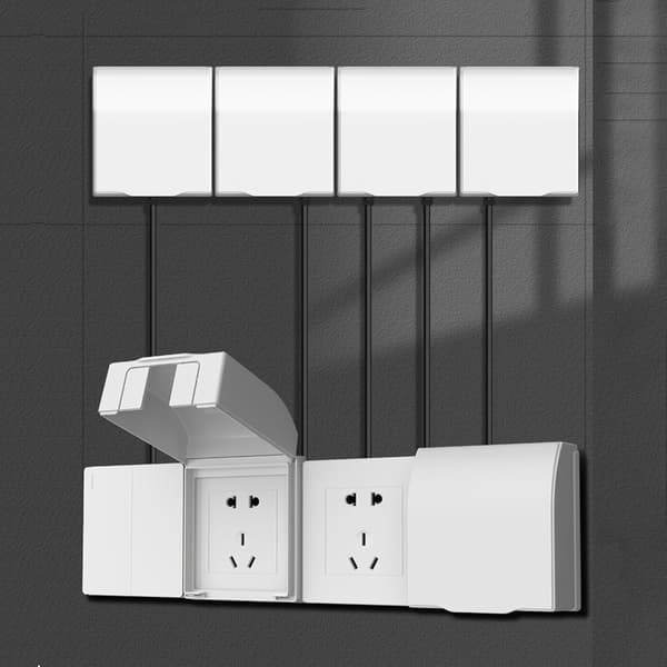 Wall Socket Cover, Electrical Socket Cover, Waterproof Power Outlet, Suitable for Bathroom Sockets, Prevents Water Splashes and Dust (White Screw)