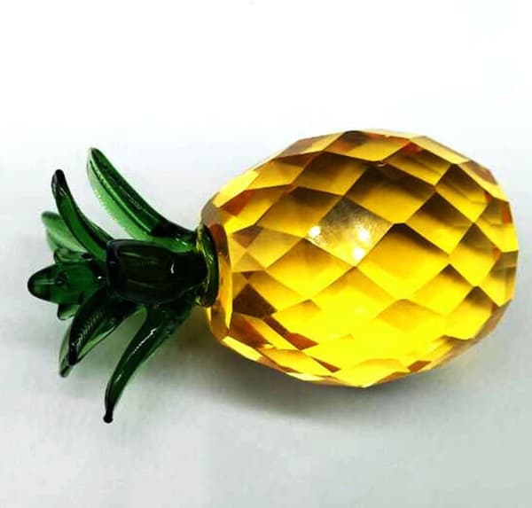 Krystal ananasfigur krystal ananas ornament dekorativ krystal frugtskulptur samleobjekt