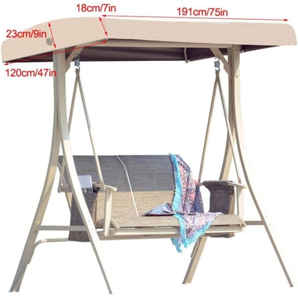 Replacement Canopy for Swing Stand, Universal Swing Canopy, Hammock, Swing Bench, Garden Sofa, 2-3 Seater, 191 x 120 cm