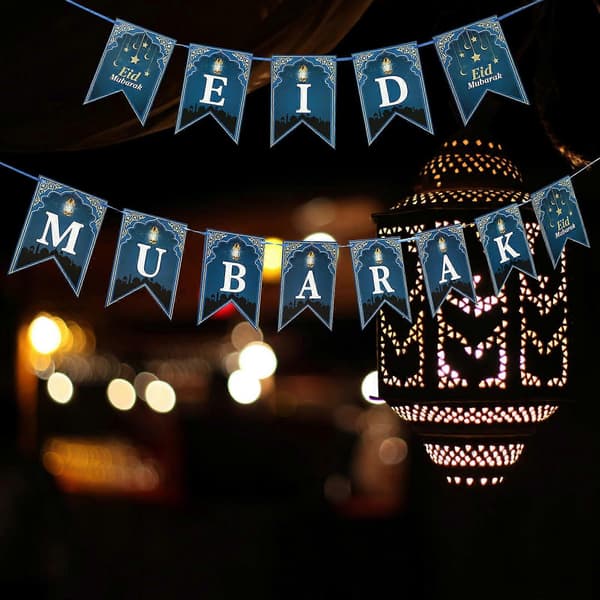 Eid Mubarak-banner Linbanner for hjemmedekorasjon 1 stk festtilbehør