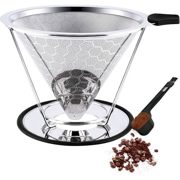High Precision Permanent Coffee Filter, Food Grade 304 Stainless Steel, Reusable
