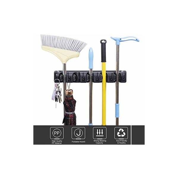 Mopping and Broom Holder, Wall Mounted Storage and Organization for Garden Tools