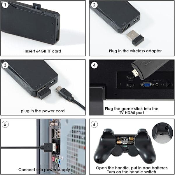 Retro Gaming Console - Video Game Consoles with 2-Pack Game Controllers, 64GB Built-in Card 20,000+ Games, 4K HDMI Display