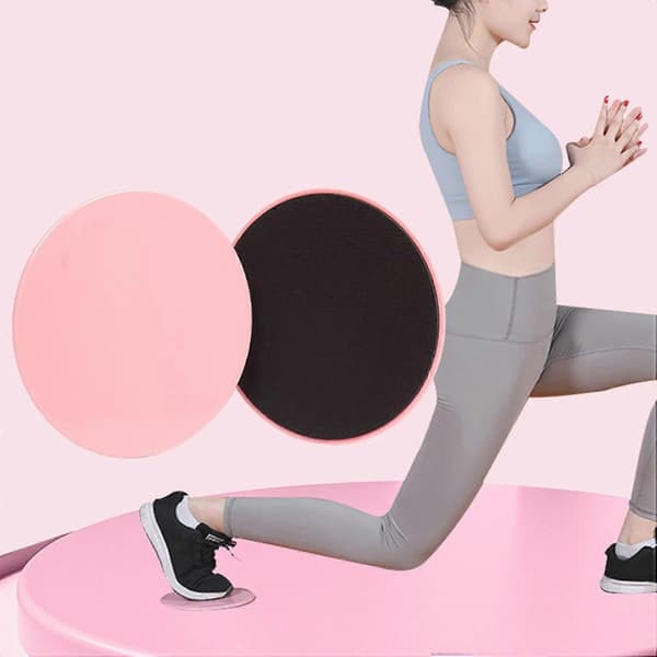 Dobbeltsidede glideplader Core Sliders Ultimate Core Trainer Gym, tæppe og hårdt gulv Træning Glideplader Dobbelt Hjem Blå Blue