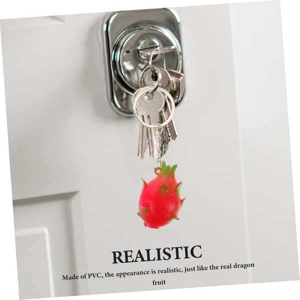 Cute Pitaya Keychain Fruit Charm Aesthetic Bag Pendant for Backpack Accessories Realistic Design
