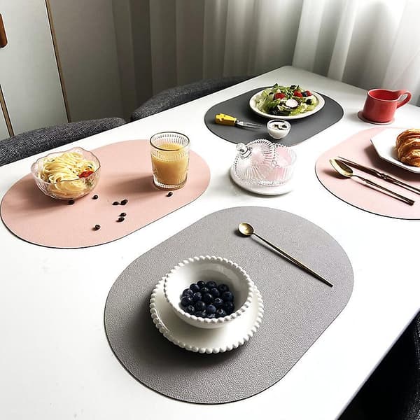 4-pack 43,5*30cm Blå Ovala Bordstabletter Konstläder-FF-_tfrf