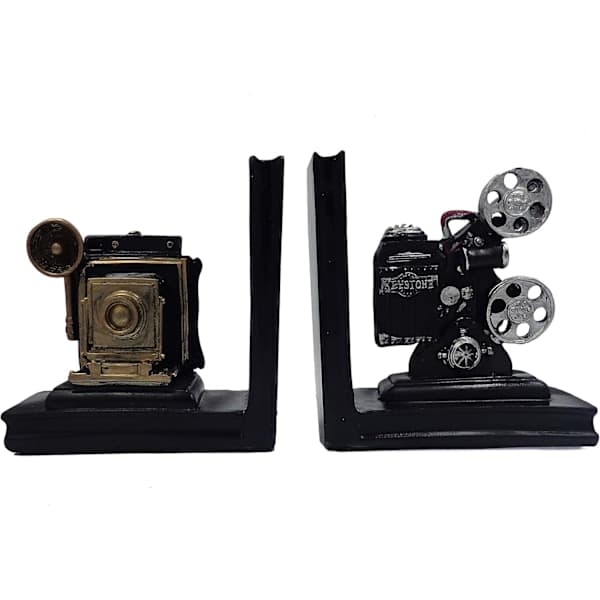 Bokstöd Kamera Filmprojektor Bokstöd Kraftiga Retro Förvaring Mode Kontor Studier CD Resor Utforskning (Endast Bokstöd, Böcker Ingår Ej)