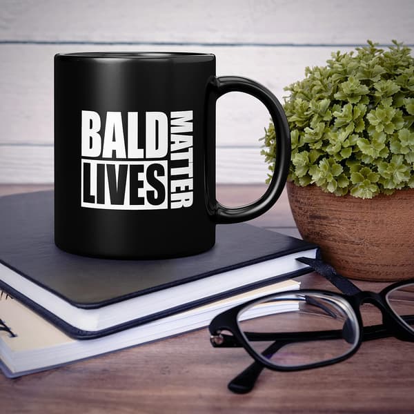 Funny Novelty Mug, Joke Gift for Bald Men, Birthday or Father's Day Present - Ceramic Coffee Cup, 11oz Mug