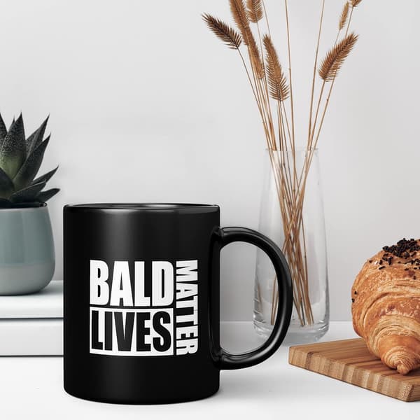 Funny Novelty Mug, Joke Gift for Bald Men, Birthday or Father's Day Present - Ceramic Coffee Cup, 11oz Mug