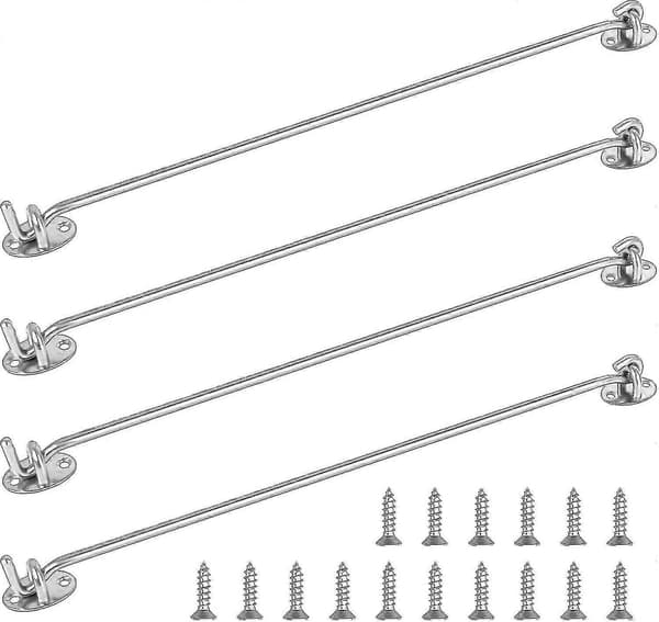 4 stk Stormkrog Vindkrog 40 cm Rustfri Hyttekrog Solid Til Vinduer