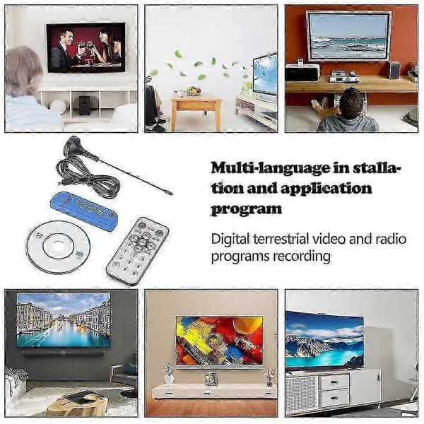 Digitalt TV-kort Mottakerpinne Sdr+dab+fm Dvb-t Rtl2832u+fc0012 Usb 2.0 Digital TV-tuner Usb Fm+dab+dvb-t+sdr