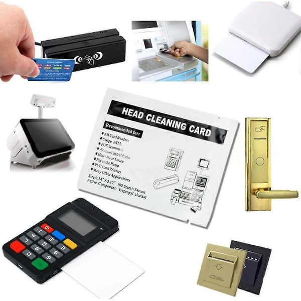50x Card Printer Cleaning Cards Credit Card Reader Door Terminal for Head Cleaning