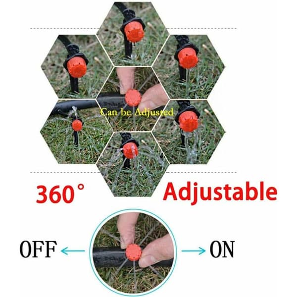 Irrigation Drippers, 100 Pcs 4mm Adjustable Sprinkler Nozzles, Micro-Flow Drip Irrigation System, Drip Head Irrigation, Mist Nozzles