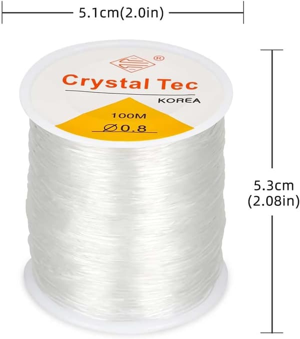 Elastisk tråd til krystalsmykker - 100 m elastisk perletråd til armbånd, elastisk perlesnor, let at tråde gennem perlesmykker 0.8mm 0.8mm